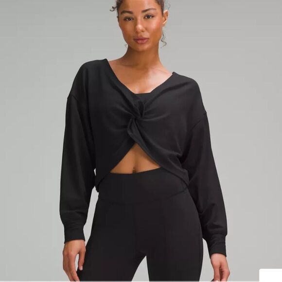 NWT New LULULEMON Front-to-Back Twist-Knot Pullover Reversible Open Back Black 8 - Picture 4 of 6